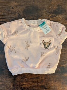 💙2/$20💙 Disney Baby Pink Bambi Patch Tee 0-3